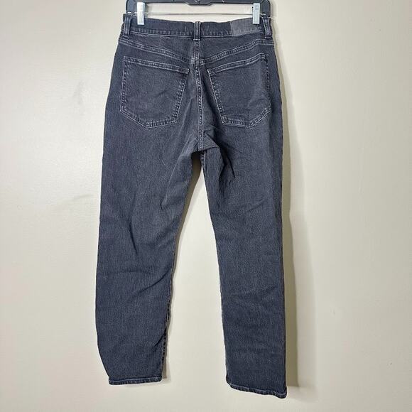 Madewell 90s Straight Jeans Size 28P Petite Stretch Black Charcoal Wash Denim - Picture 3 of 8